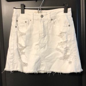 White Jean Skirt